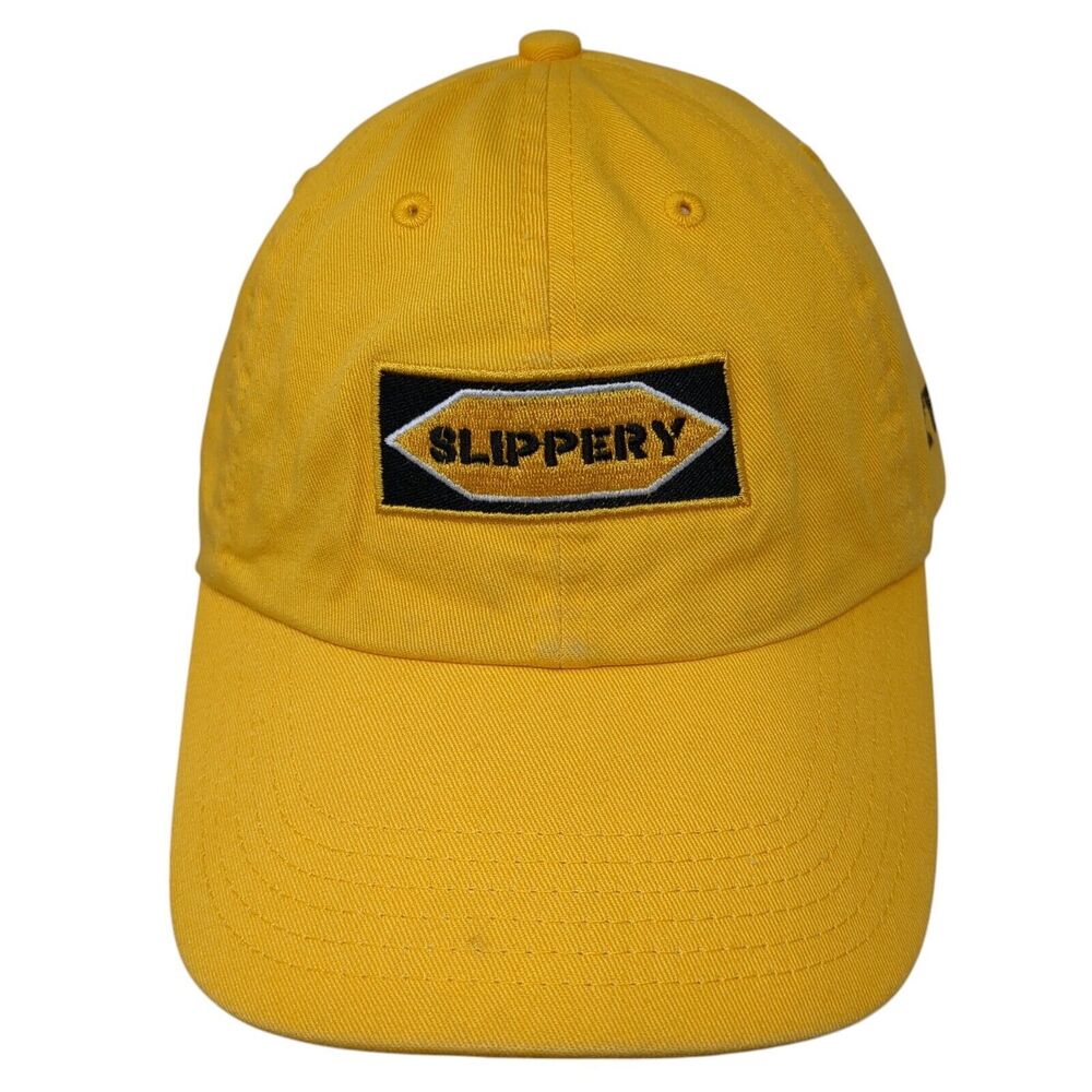 Slippery Slideback Hat Yellow One Size Adjustable Embroidered 6 Panel Cotton YRN